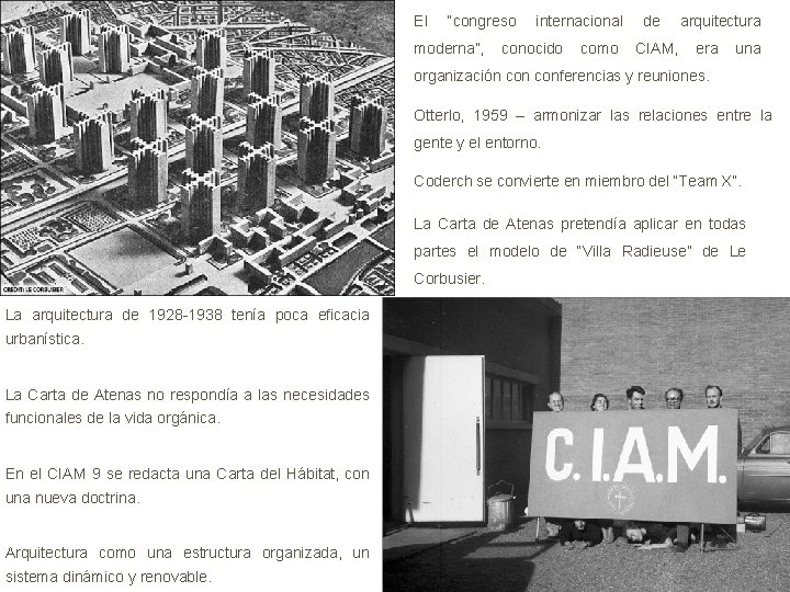 El “congreso moderna”, internacional conocido como de CIAM, arquitectura era una organización conferencias y