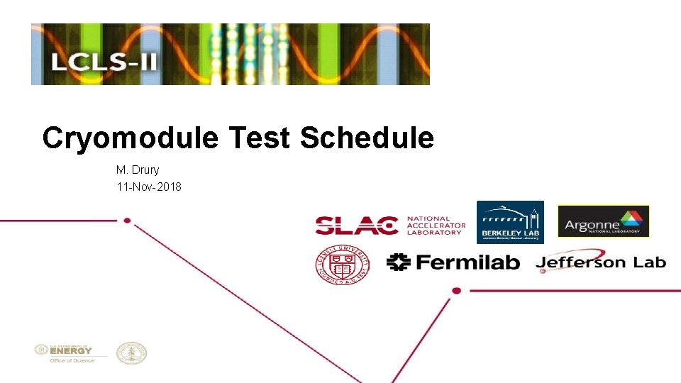 Cryomodule Test Schedule M Drury 11 Nov2018 Outline