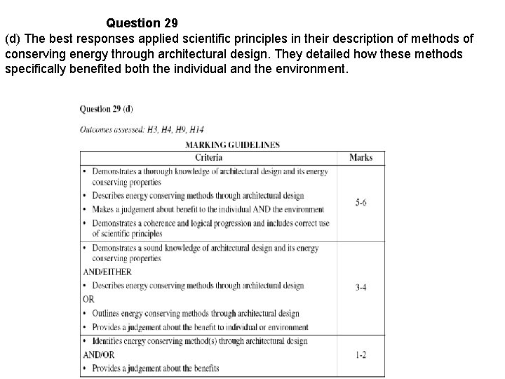 Question 29 (d) The best responses applied scientific principles in their description of methods