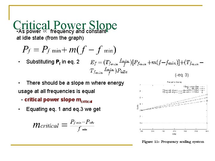 Critical Power Slope • As power ∝ frequency and constant at idle state (from