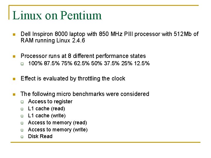 Linux on Pentium n Dell Inspiron 8000 laptop with 850 MHz PIII processor with