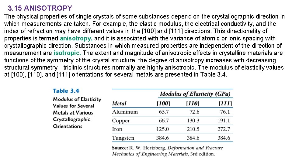 3. 15 ANISOTROPY The physical properties of single crystals of some substances depend on 3. 15 ANISOTROPY The physical properties of single crystals of some substances depend on