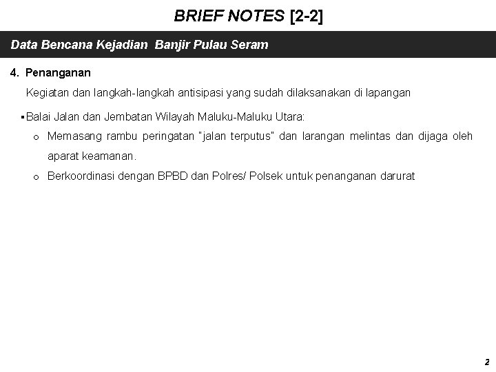 PENANGANAN BENCANA BANJIR DI KABUPATEN SERAM BAGIAN BARAT