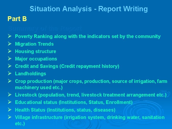 Situation Analysis - Report Writing Part B Summary of the Report Poverty Ranking along