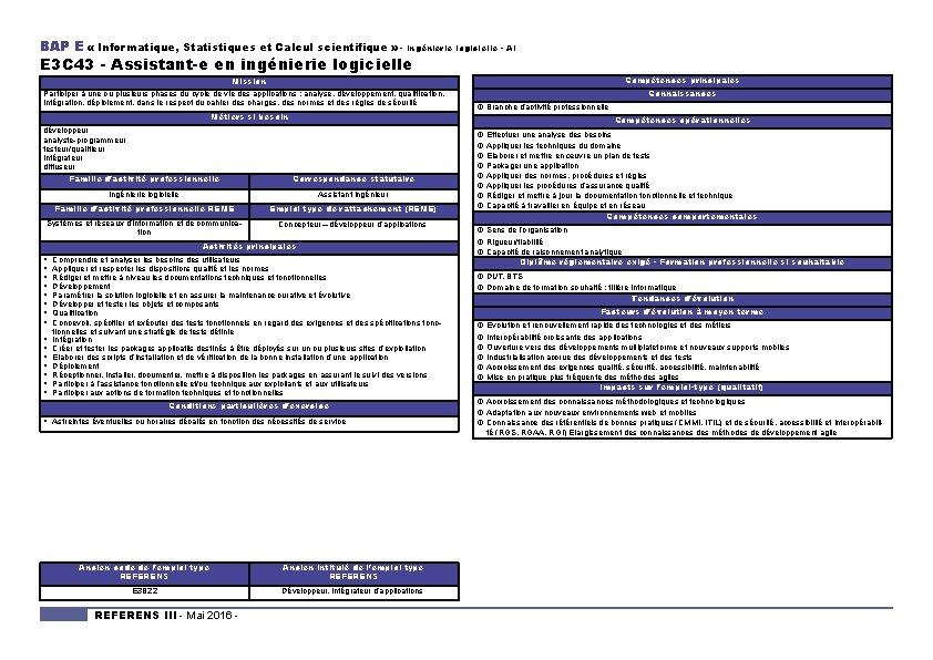 BAP E « Informatique, Statistiques et Calcul scientifique » - Ingénierie logicielle - AI