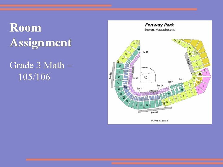 Room Assignment Grade 3 Math – 105/106 