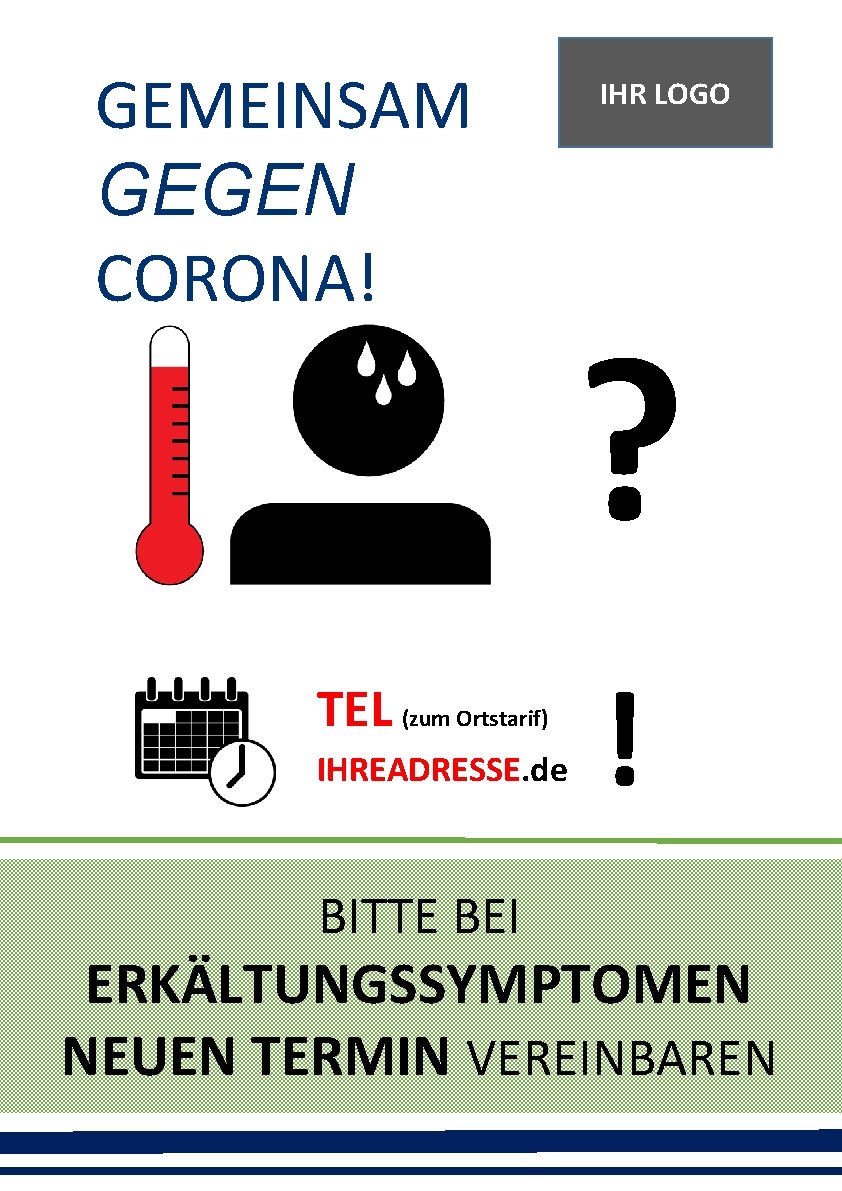 GEMEINSAM GEGEN CORONA! TEL (zum Ortstarif) IHREADRESSE. de BITTE BEI IHR LOGO ? !