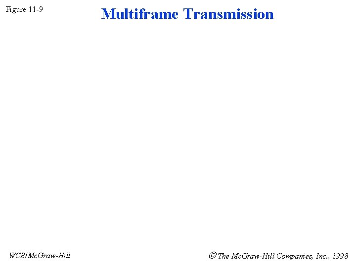 Figure 11 -9 WCB/Mc. Graw-Hill Multiframe Transmission The Mc. Graw-Hill Companies, Inc. , 1998