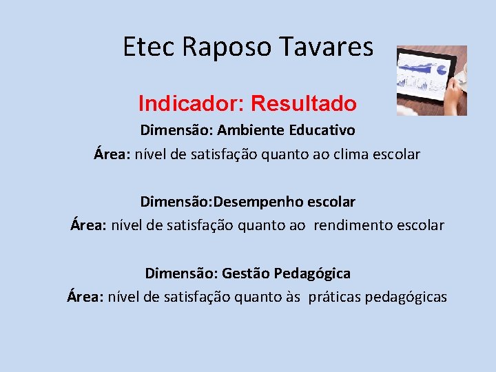 Etec Raposo Tavares Indicador: Resultado Dimensão: Ambiente Educativo Área: nível de satisfação quanto ao