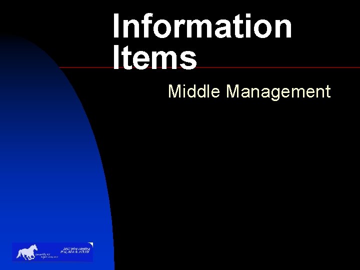 Information Items Middle Management 
