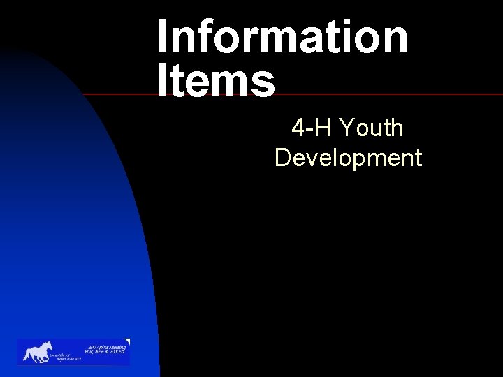 Information Items 4 -H Youth Development 