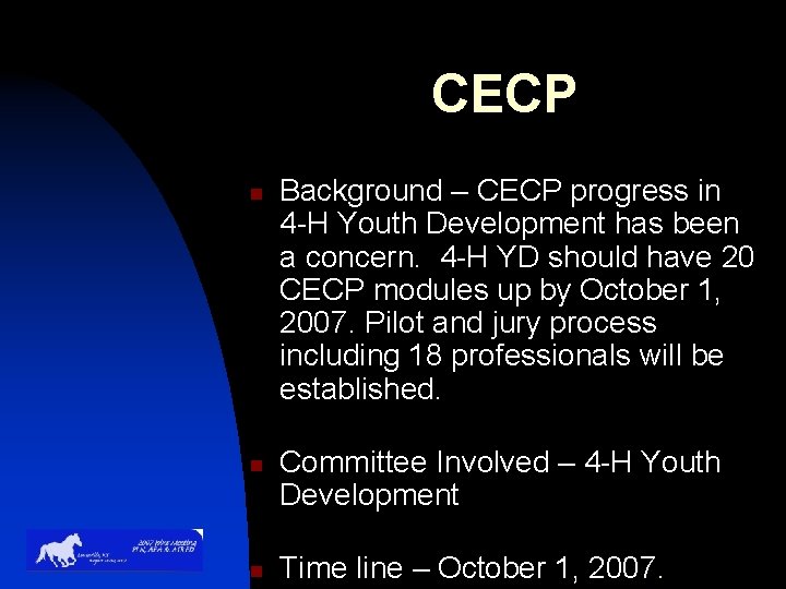 CECP n n n Background – CECP progress in 4 -H Youth Development has