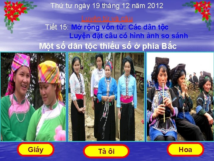 Thứ tư ngày 19 tháng 12 năm 2012 Luyện từ và câu Tiết 15: