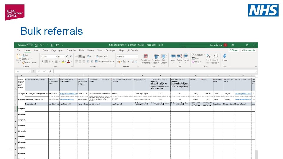 Bulk referrals 11 | Slide created on 23 April 2020 - please check www.