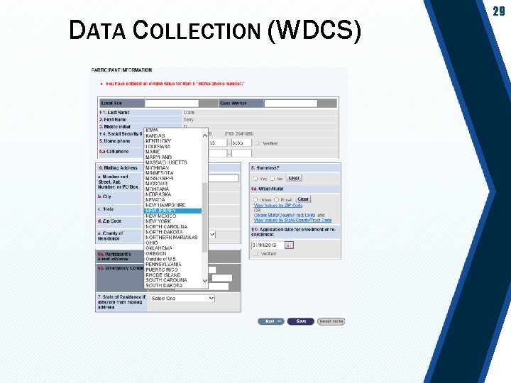 DATA COLLECTION (WDCS) 29 