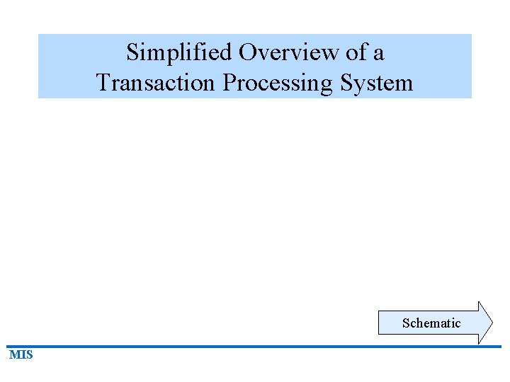 Simplified Overview of a Transaction Processing System Schematic MIS 