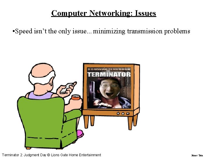 Computer Networking: Issues • Speed isn’t the only issue. . . minimizing transmission problems Computer Networking: Issues • Speed isn’t the only issue. . . minimizing transmission problems