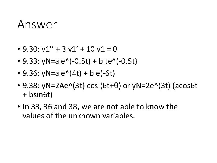 Answer • 9. 30: v 1’’ + 3 v 1’ + 10 v 1