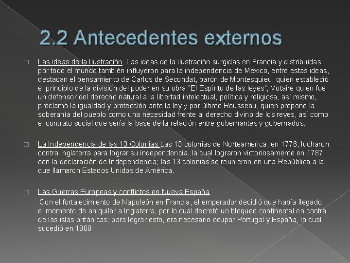 2. 2 Antecedentes externos � Las ideas de la Ilustración. Las ideas de la