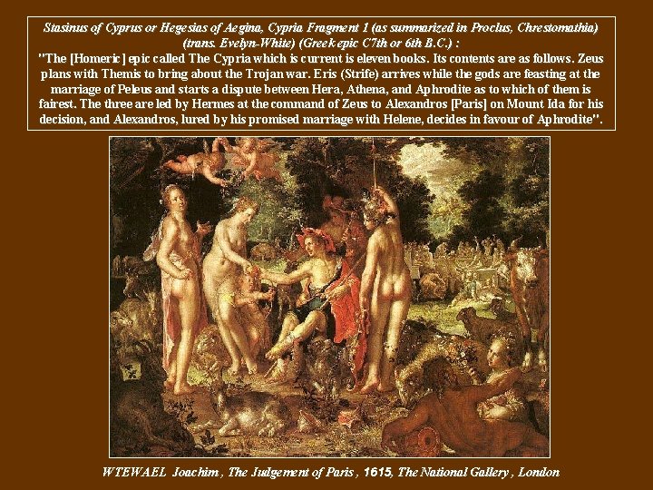 Stasinus of Cyprus or Hegesias of Aegina, Cypria Fragment 1 (as summarized in Proclus,