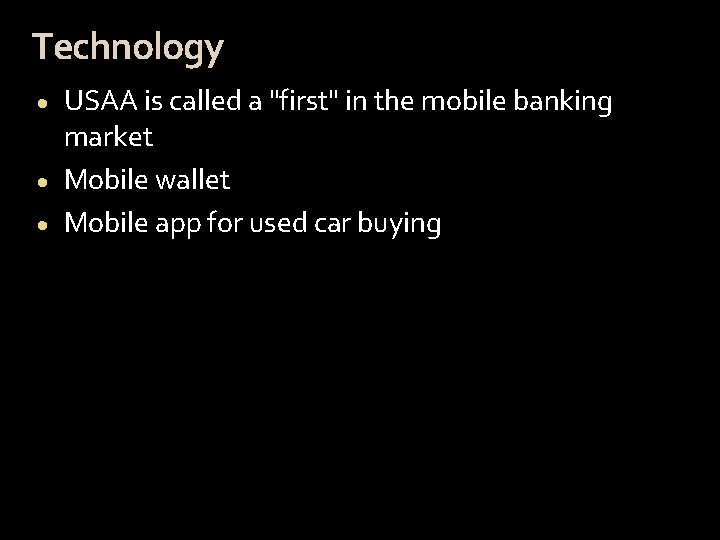 Technology USAA is called a "first" in the mobile banking market · Mobile wallet