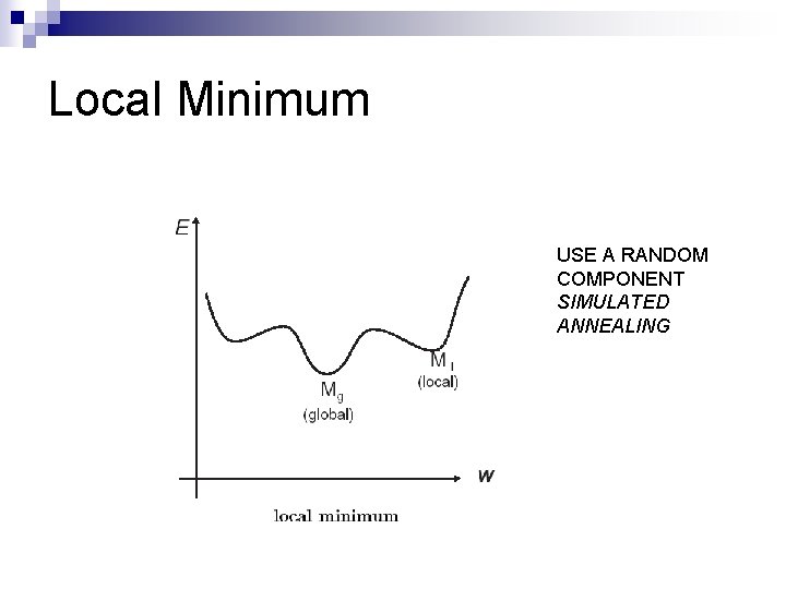 Local Minimum USE A RANDOM COMPONENT SIMULATED ANNEALING 