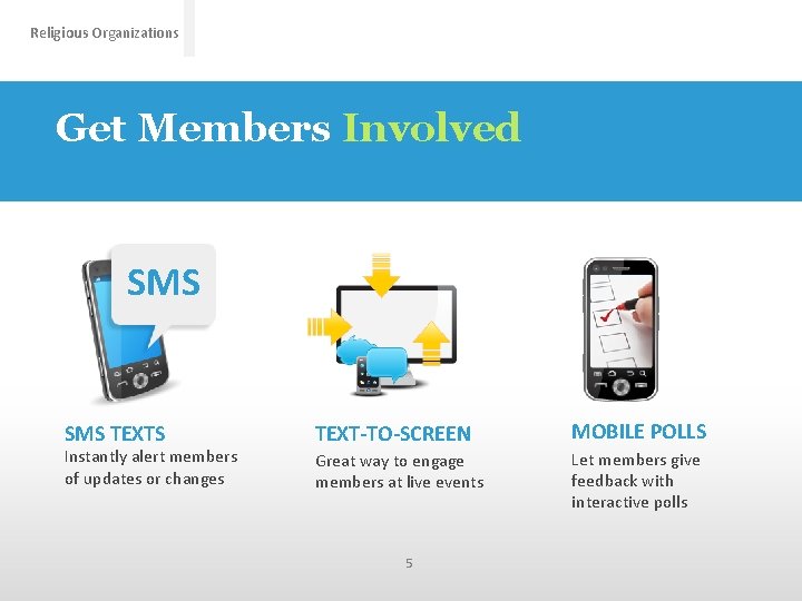 Religious Organizations Get Members Involved SMS TEXTS Instantly alert members of updates or changes