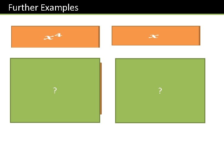 Further Examples ? ? 