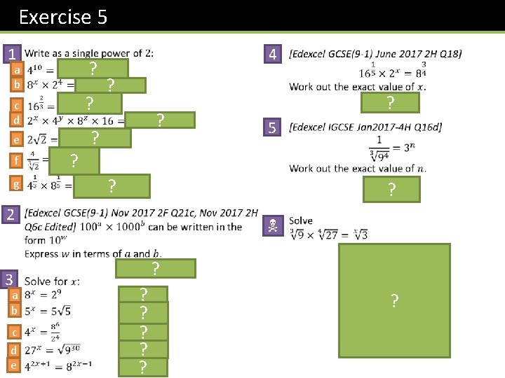 Exercise 5 1 ? a b ? c d e f g ? 4