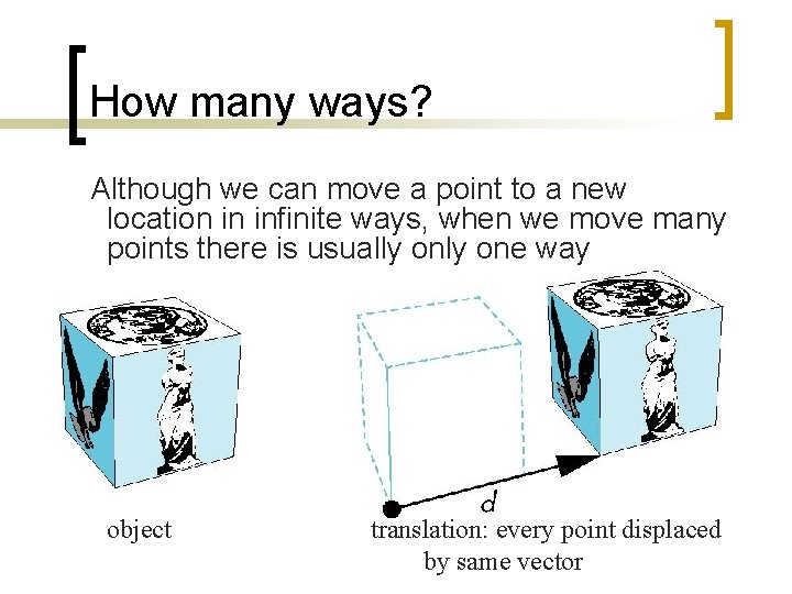 How many ways? Although we can move a point to a new location in