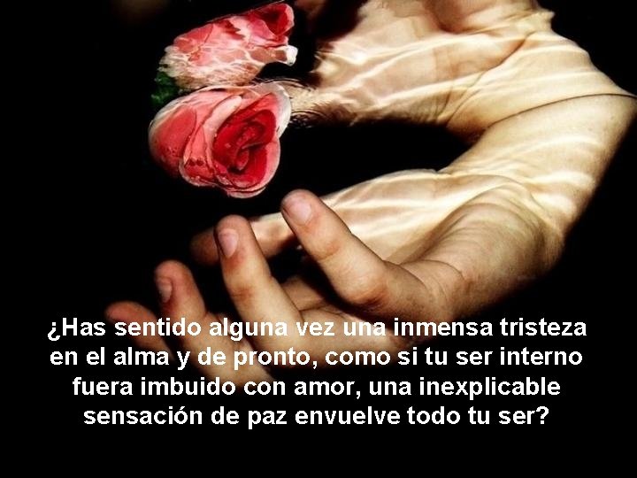 ¿Has sentido alguna vez una inmensa tristeza en el alma y de pronto, como ¿Has sentido alguna vez una inmensa tristeza en el alma y de pronto, como