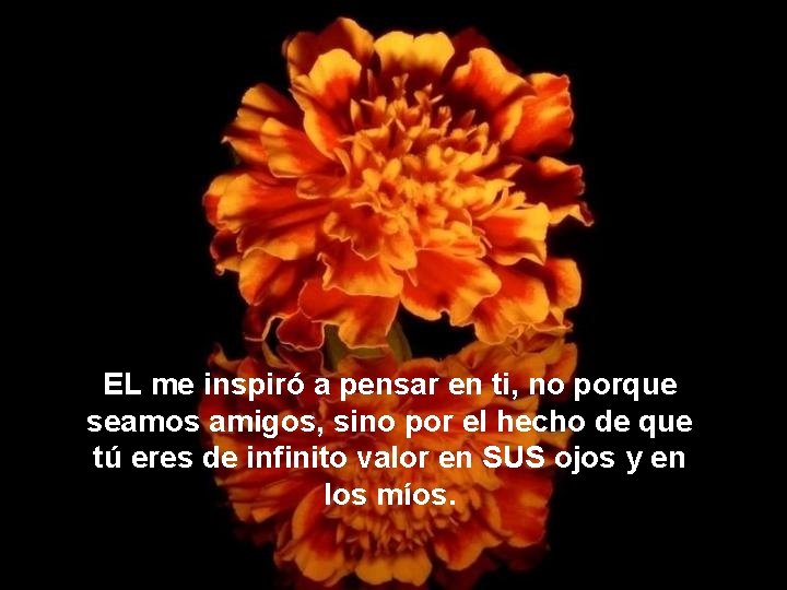 EL me inspiró a pensar en ti, no porque seamos amigos, sino por el EL me inspiró a pensar en ti, no porque seamos amigos, sino por el