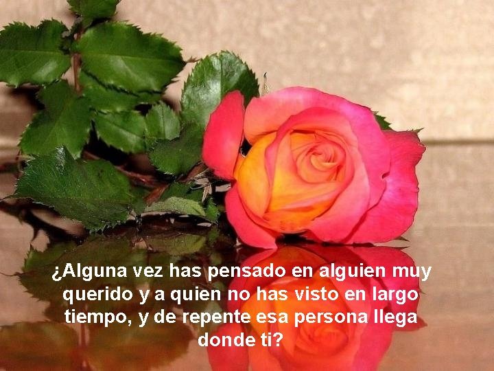 ¿Alguna vez has pensado en alguien muy querido y a quien no has visto ¿Alguna vez has pensado en alguien muy querido y a quien no has visto