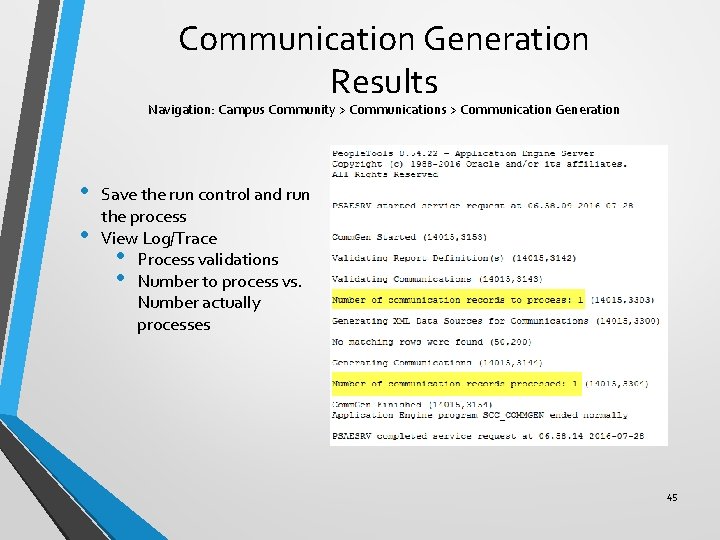 Communication Generation Results Navigation: Campus Community > Communications > Communication Generation • • Save