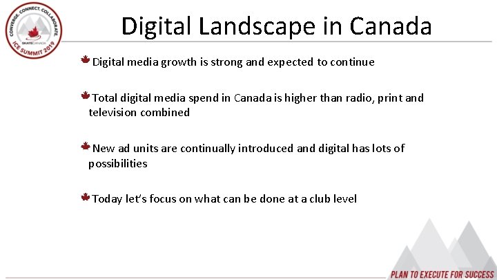 Digital Landscape in Canada Digital media growth is strong and expected to continue Total