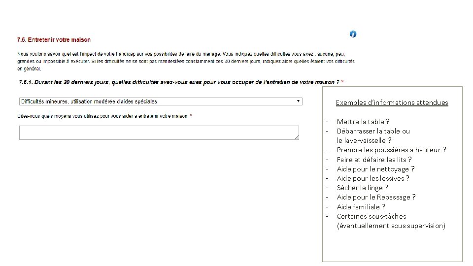 Exemples d’informations attendues - Mettre la table ? Débarrasser la table ou le lave-vaisselle Exemples d’informations attendues - Mettre la table ? Débarrasser la table ou le lave-vaisselle