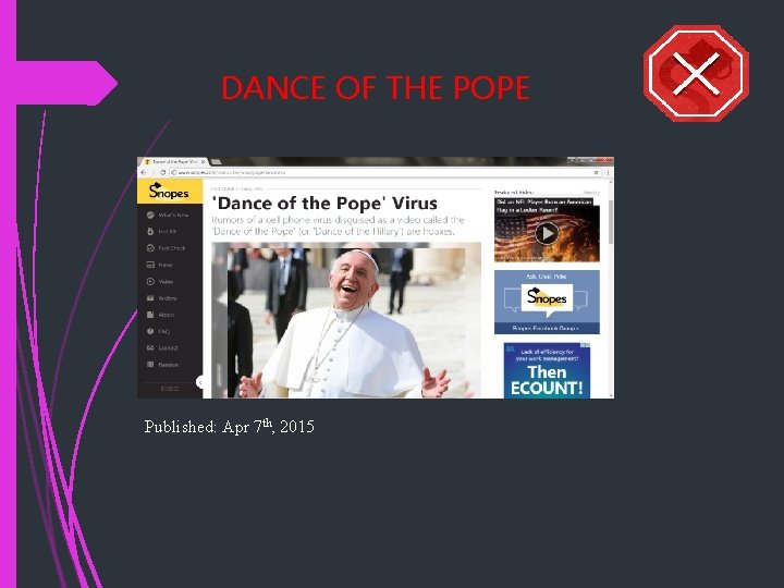DANCE OF THE POPE Published: Apr 7 th, 2015 