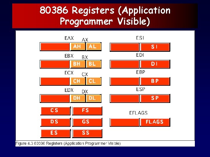 80386 Registers (Application Programmer Visible) 