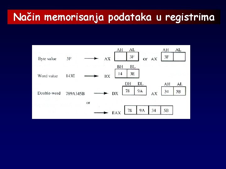 Način memorisanja podataka u registrima 