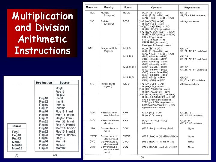 Multiplication and Division Arithmetic Instructions 