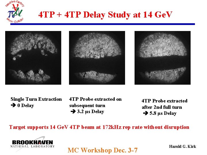 4 TP + 4 TP Delay Study at 14 Ge. V Single Turn Extraction 4 TP + 4 TP Delay Study at 14 Ge. V Single Turn Extraction