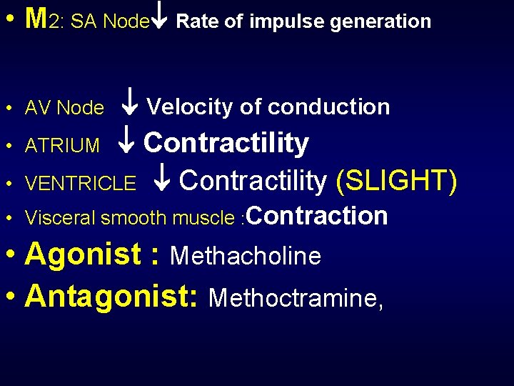  • M 2: SA Node Rate of impulse generation Velocity of conduction ATRIUM