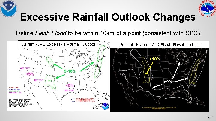 Excessive Rainfall Outlook Changes Define Flash Flood to be within 40 km of a