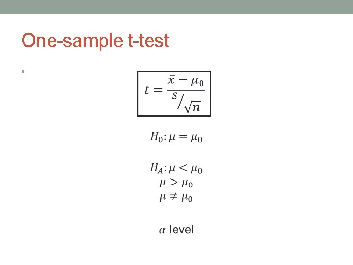 One-sample t-test • 