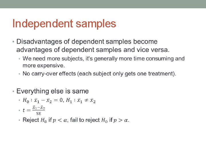 Independent samples • 