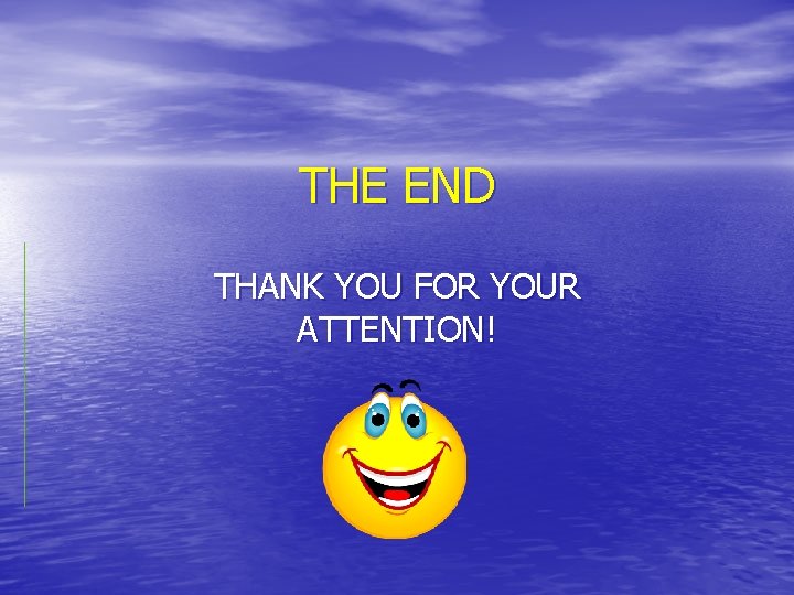 THE END THANK YOU FOR YOUR ATTENTION! 