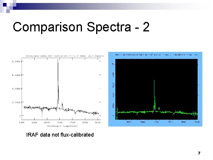 Comparison Spectra - 2 IRAF data not flux-calibrated 7 