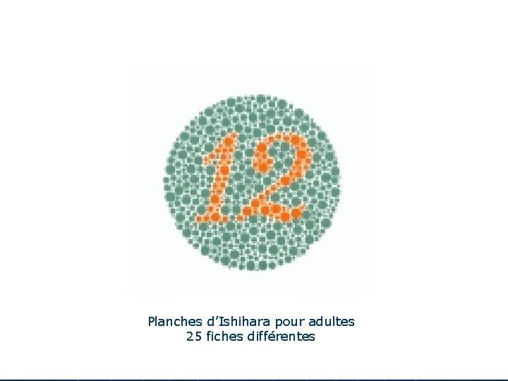 Planches d’Ishihara pour adultes 25 fiches différentes 