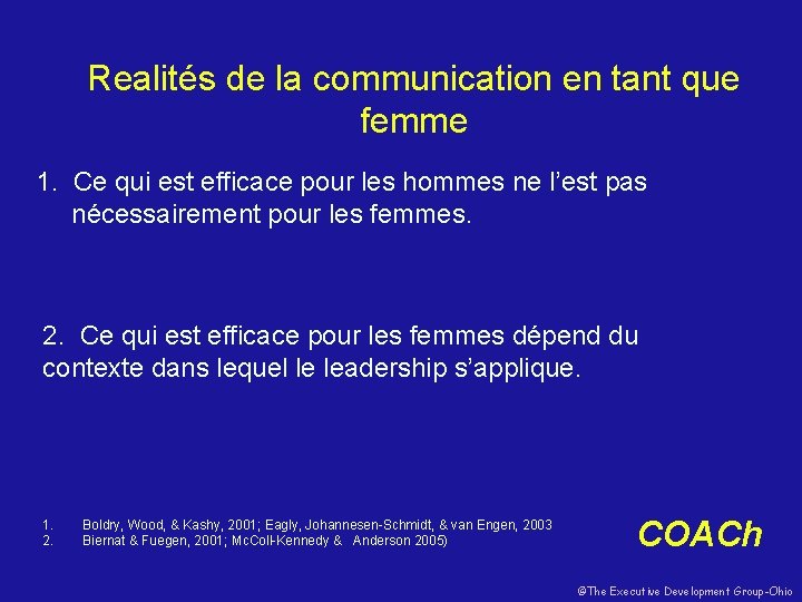 Realités de la communication en tant que femme 1. Ce qui est efficace pour