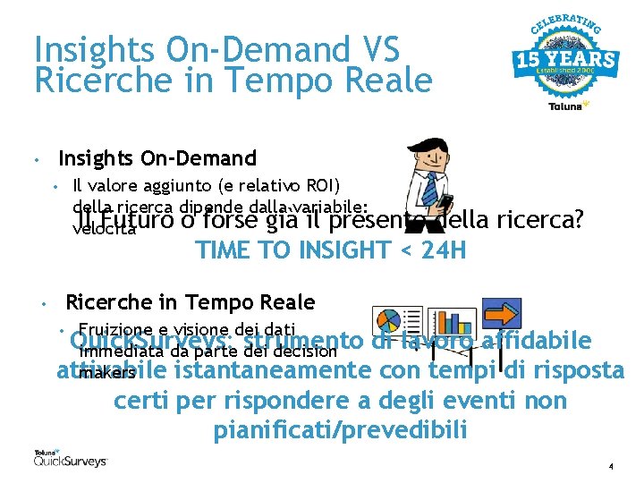 Insights On-Demand VS Ricerche in Tempo Reale Insights On-Demand • Il valore aggiunto (e
